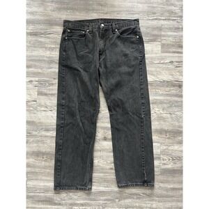 Levi's 505 Regular Fit Men's Black Denim Jeans Y2K Faded WorkWear Measured 36X28